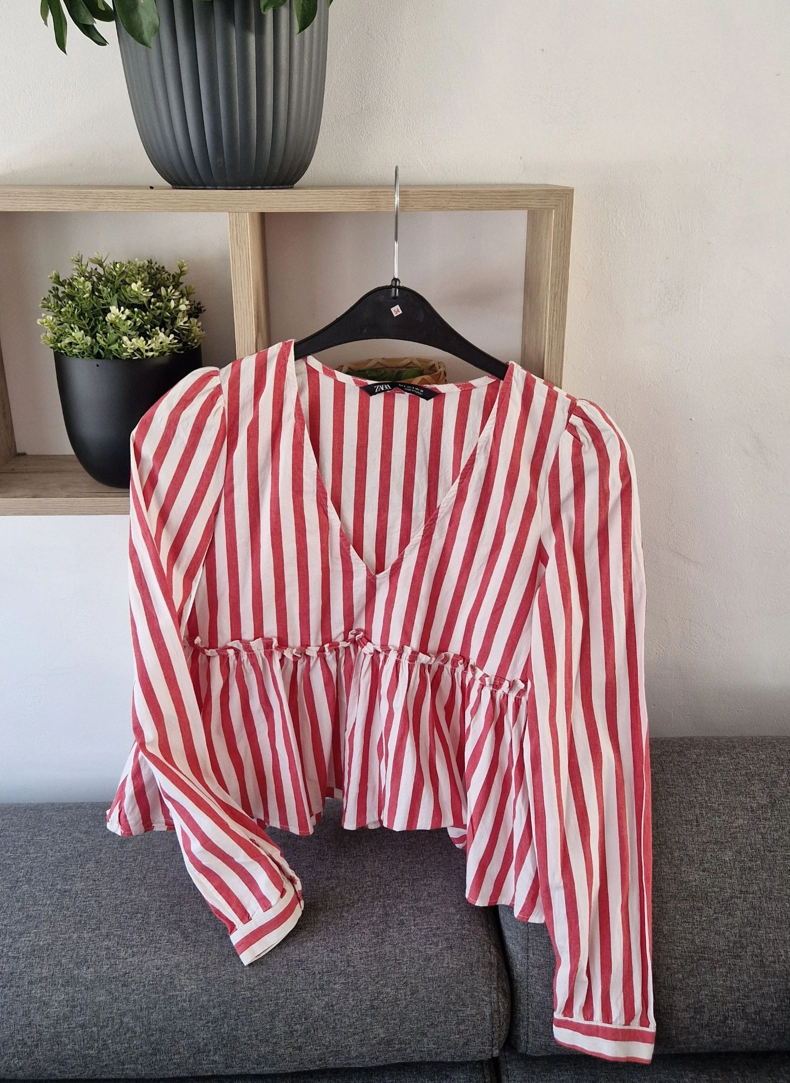 ✨ ZARA red and white blouse Size S ✨ – photo 2